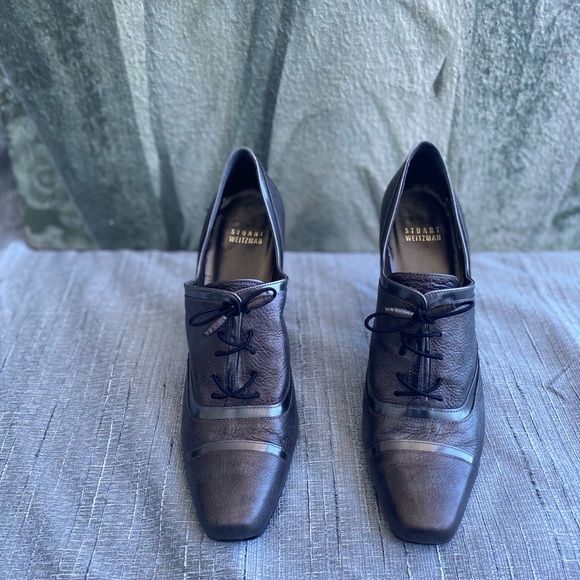 Stuart Weitzman Genuine Leather Lace Up Heels - Picture 3 of 11